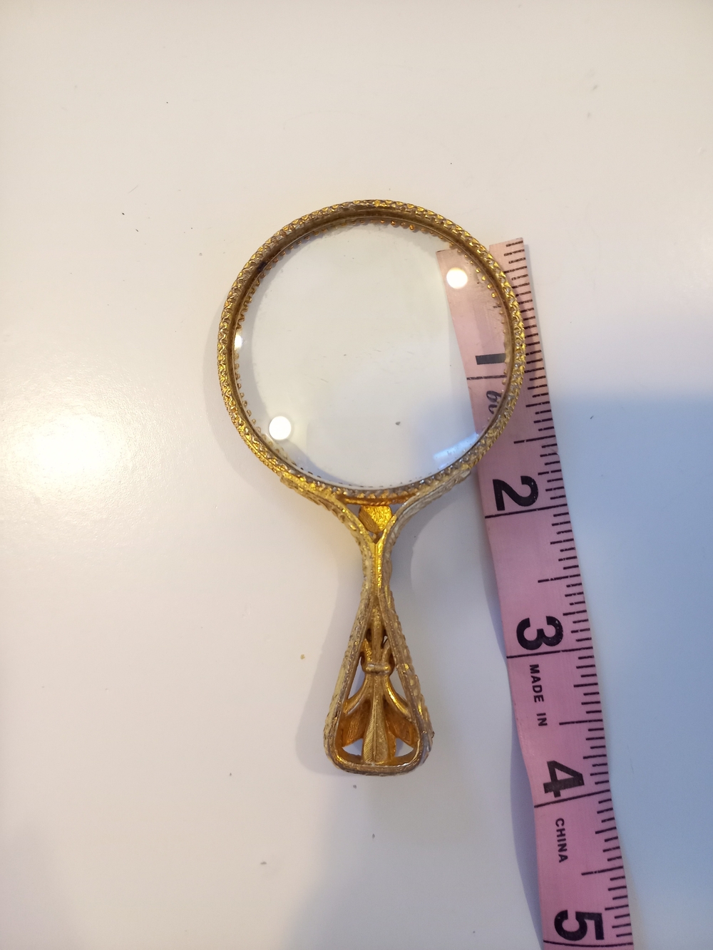 Vintage Signed Florenza Jeweled Hand-Held Magnifying Glass - Picture 4 of 12